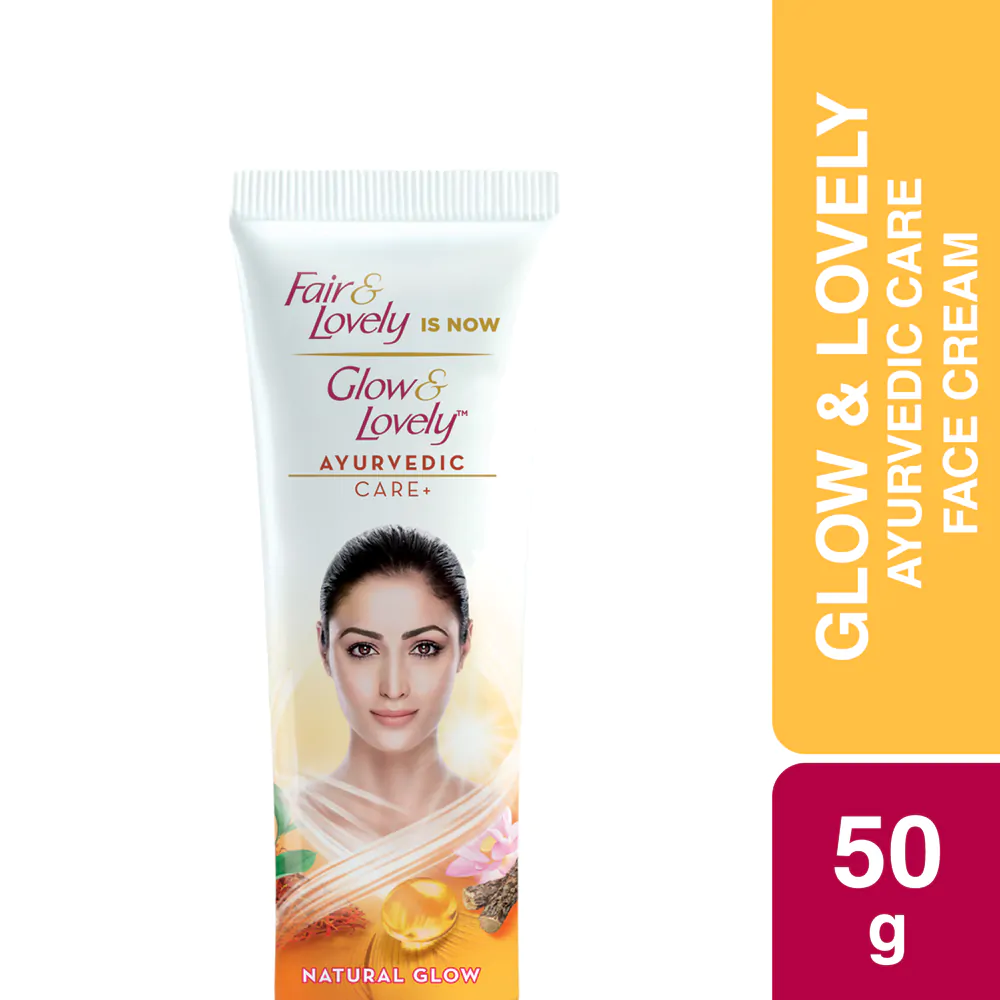 1706194648_Glow-Lovely-Face-Cream-Ayurvedic-Care-50g_jpg.png Fair & Lovely Is Now Glow& Lovely Ahurvedic Care Natural Glow - 50ml - Image 1