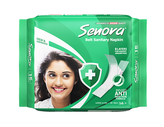 1706870303_Senora-Econimy-Belt-Pack-june-23_png.png Senora Sanitary Napkin Economy Pack (Belt System) - 15 Pads - Image 1