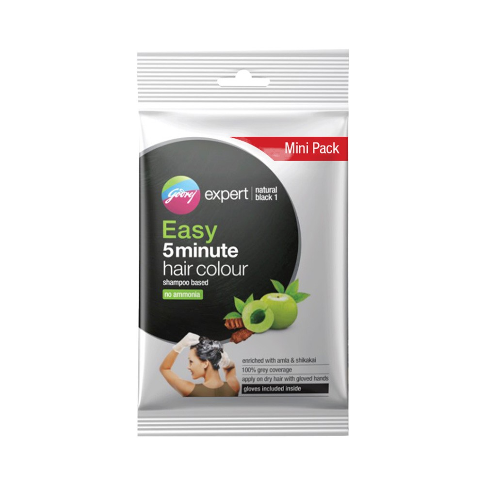 1728290232_godrej-expert-easy-5-minute-shampoo-based-hair-color-black-10-gm-1.png Godrej Expert Easy 5 Minute Shampoo Based Hair Color - 10ml - Image 1