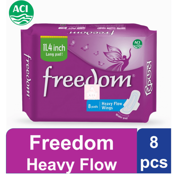 Freedom Sanitary Napkin Heavy Flow Wings - 8 Pads - Image 1