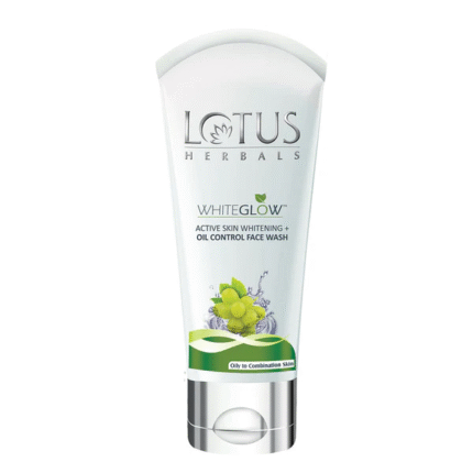 Lotus Herbals White Glow Active Skin Whitening + Oil Control Face Wash - 100g
