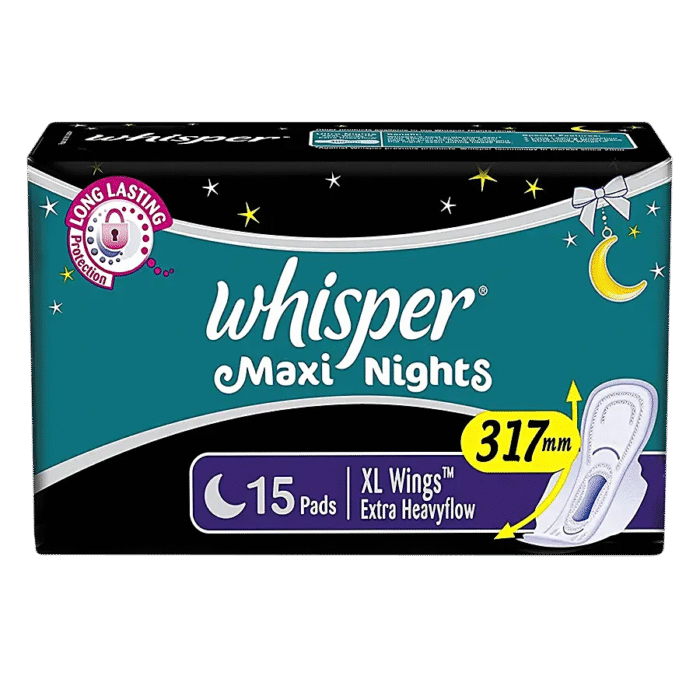 Whisper  Maxi Nights Napkin XL Wings - 15 Pads - Image 1