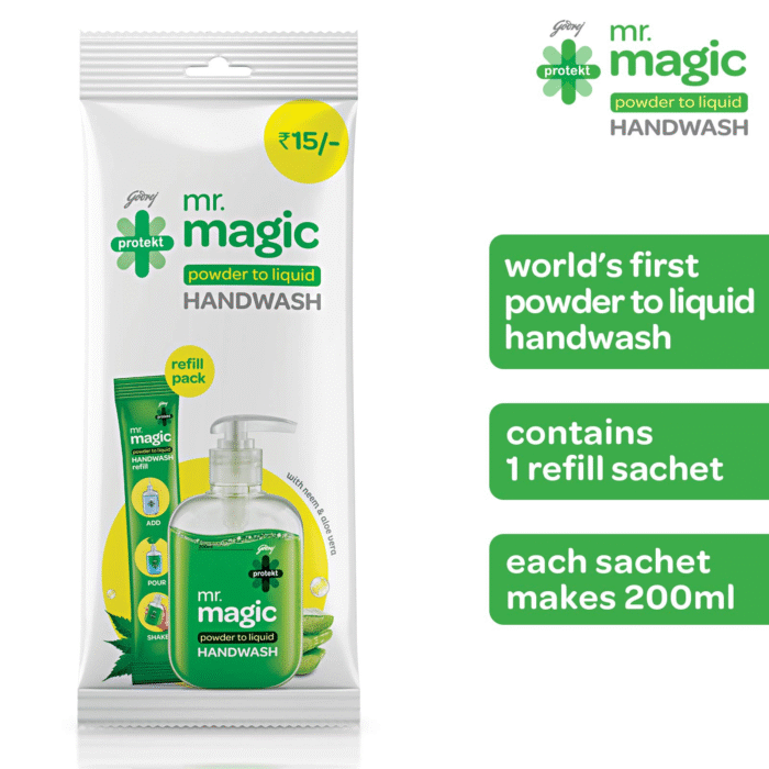 Godrej Protekt Mr. Magic Powder-to-Liquid Handwash Refill - 9g - Image 1