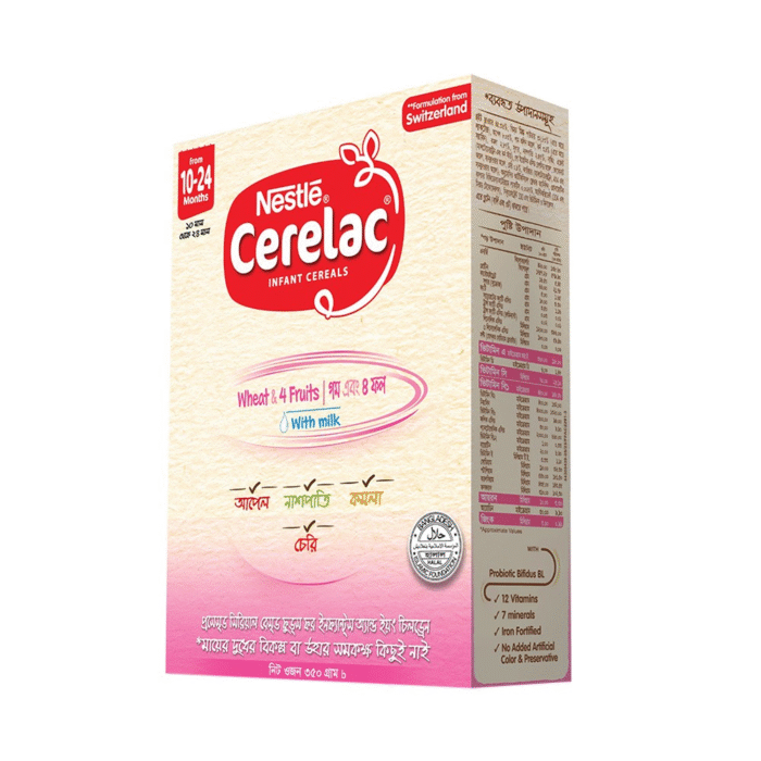 Nestle Cerelac (3) Wheat & 4 Fruits Baby Food (10-24m) - 350g - Image 1