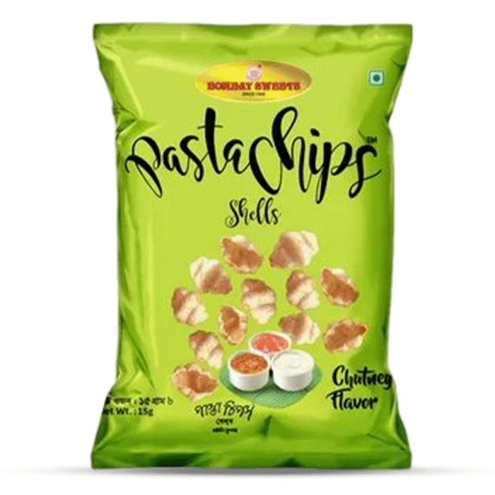 Bombay Sweets Pasta Shells Chutney Flavor Chips - 20gm - Image 1